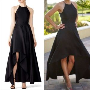 $650 BADGLEY MISCHKA Ruffle Racerback Slit Gown 2
